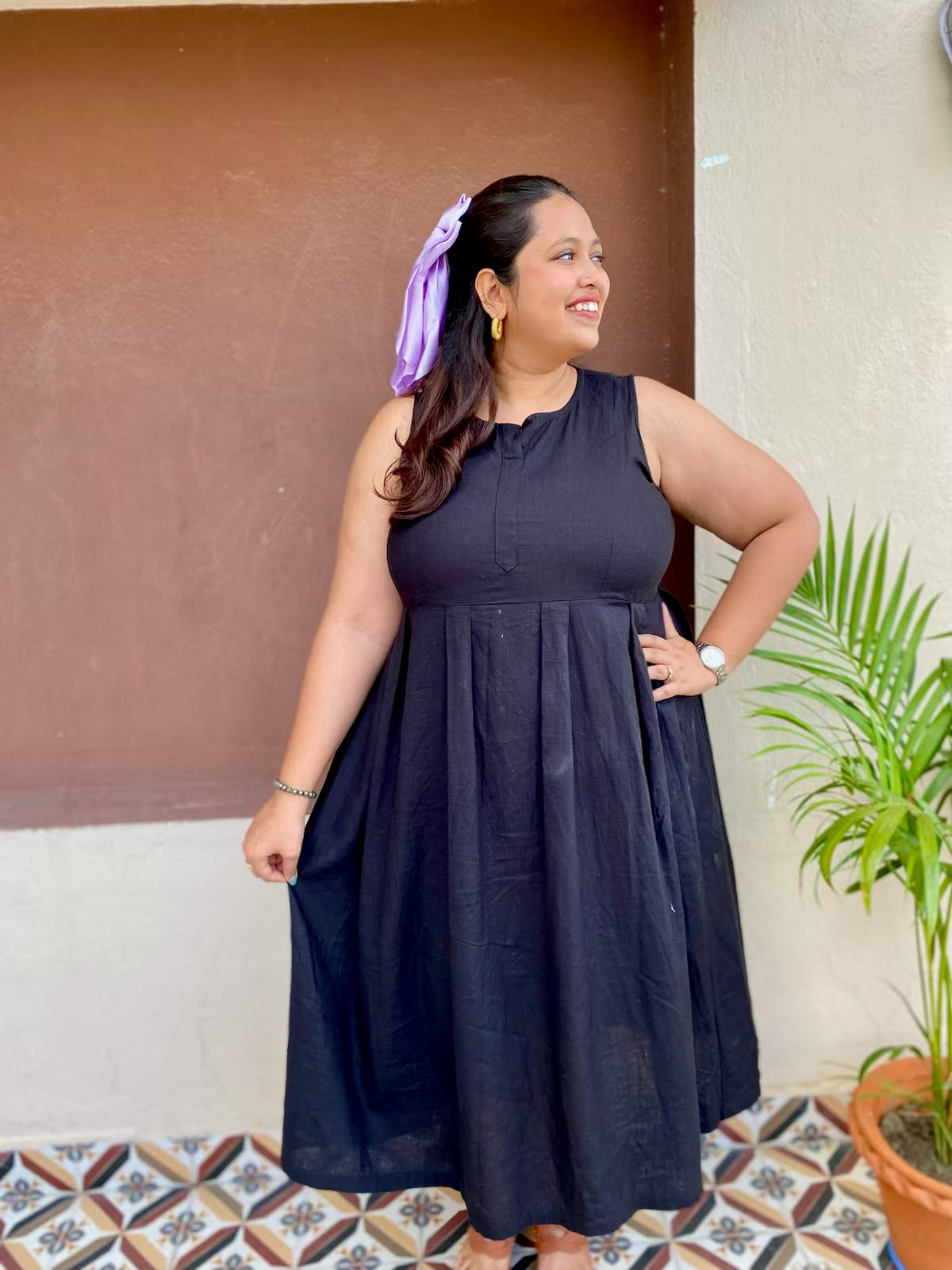 Dark Grace Cotton Dress