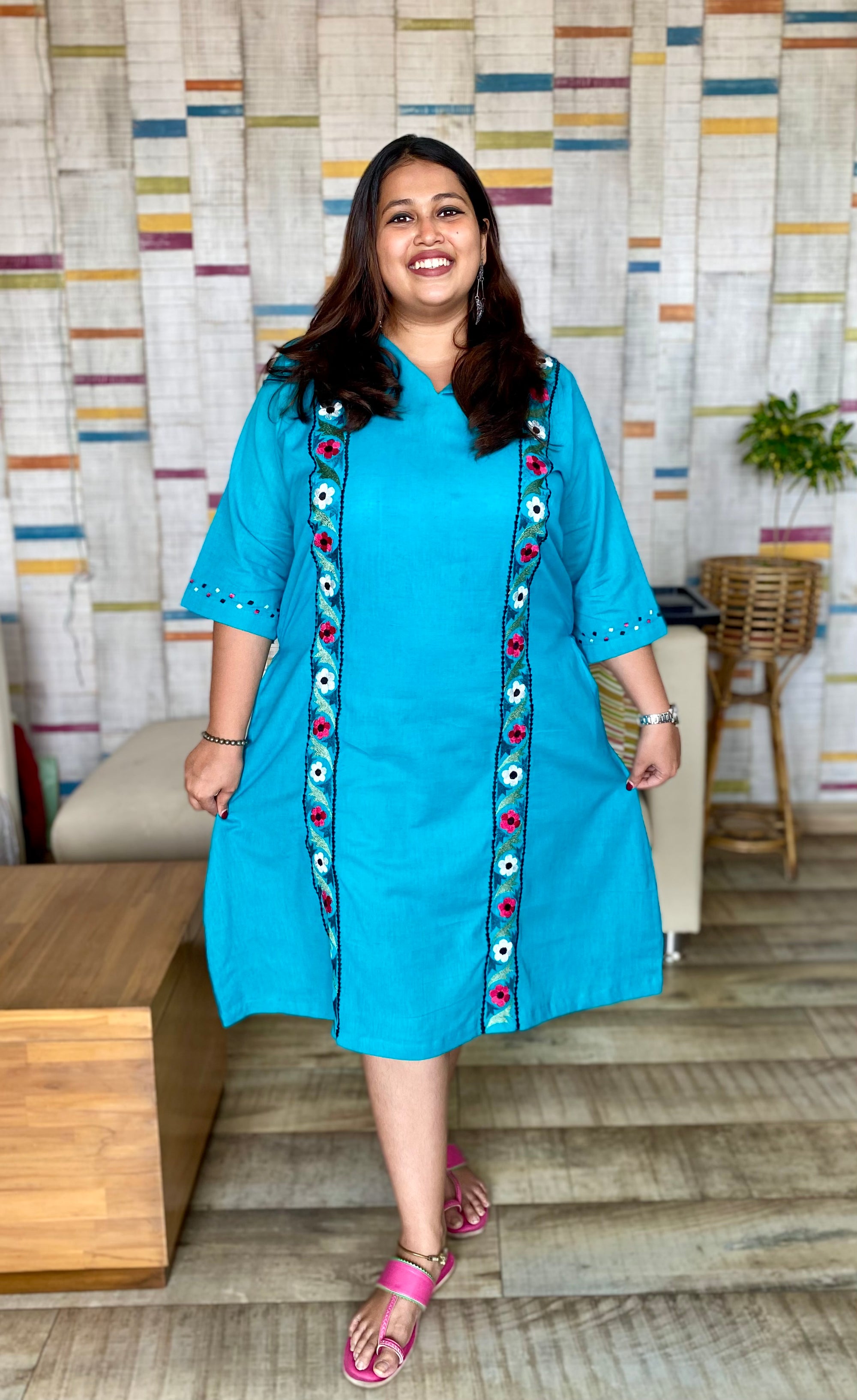 Floral Cascade Shirt Dress