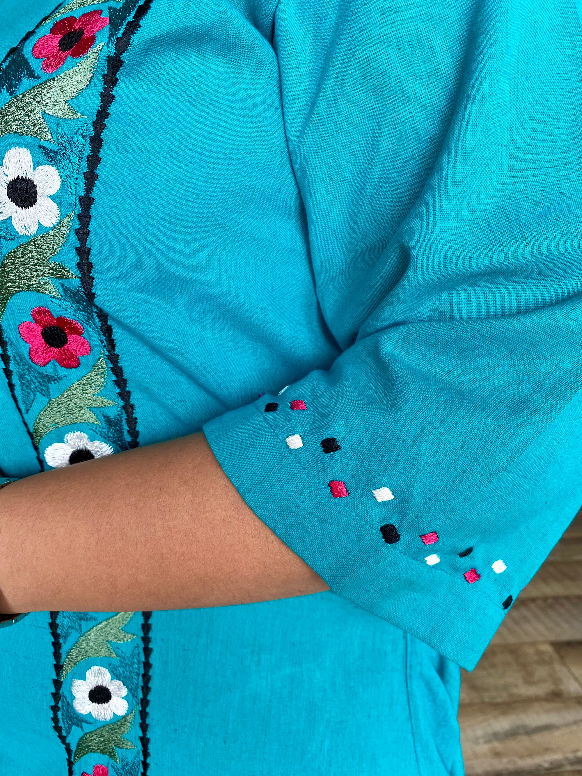 Floral Cascade Shirt Dress