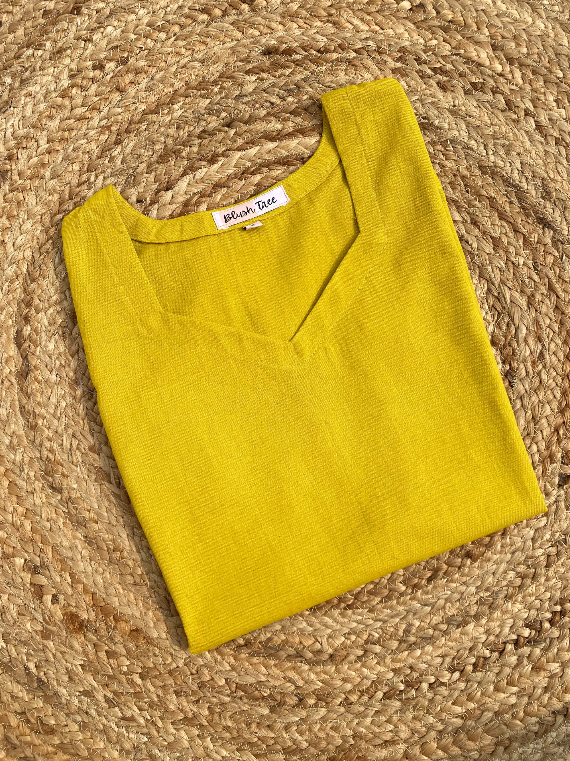Yellow Cotton Tank Top