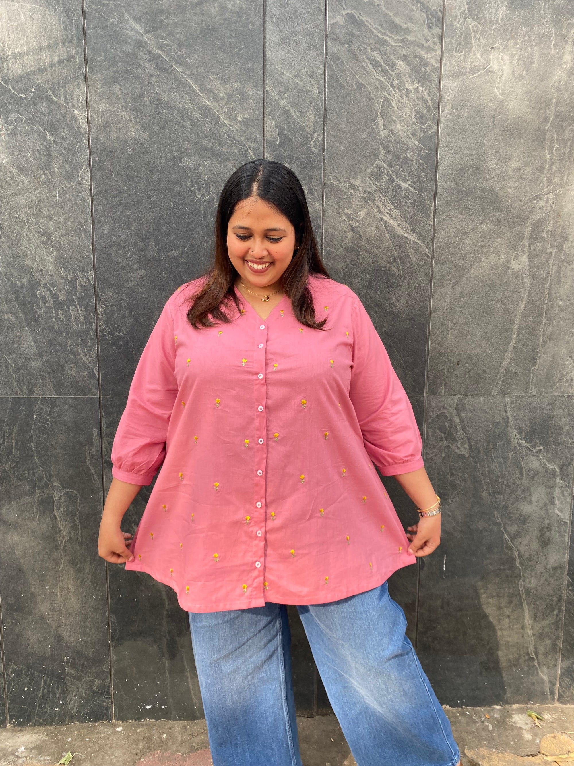 Lemon Bloom Cotton Top