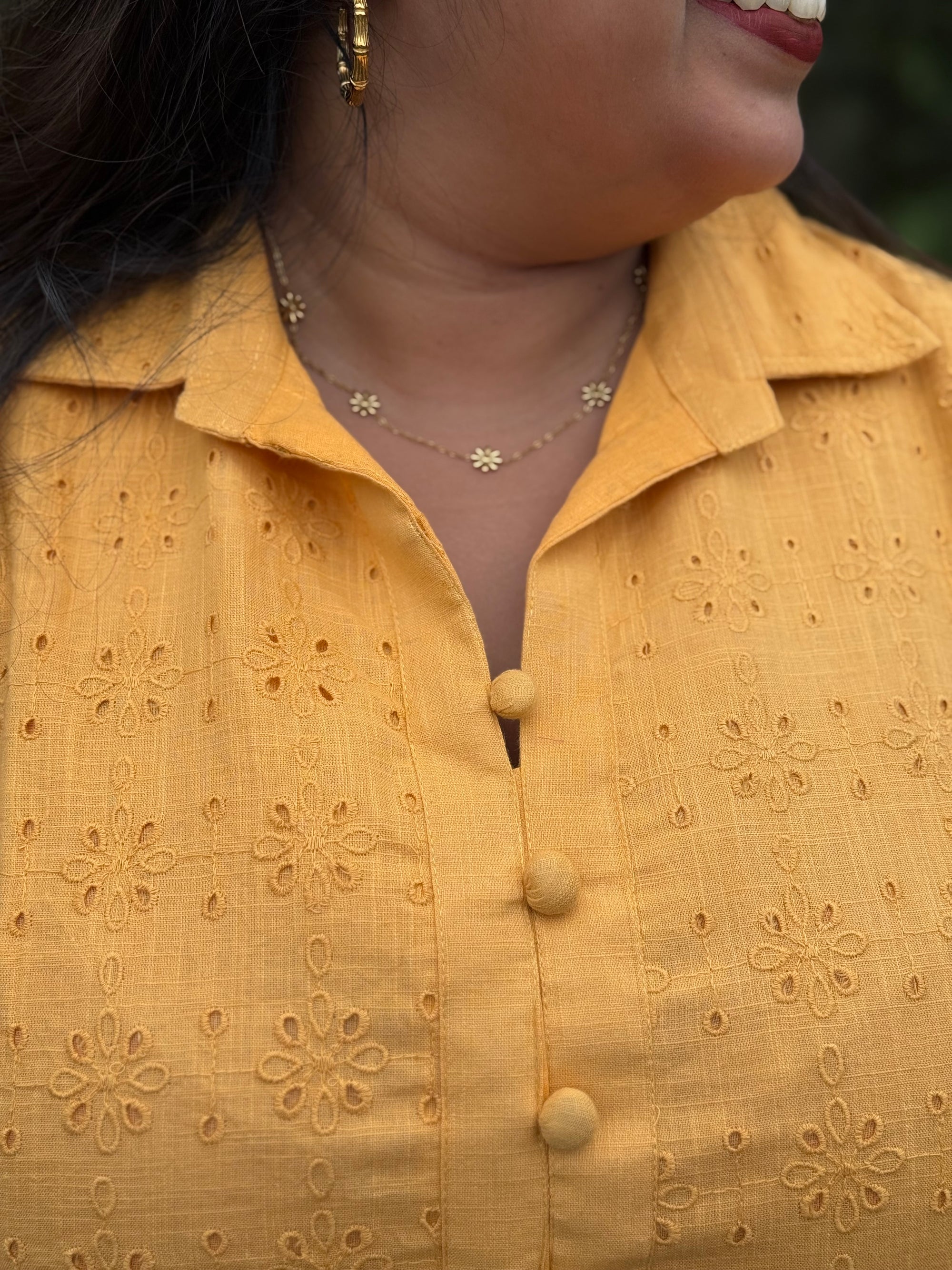 Sunehri Cotton Shirt Dress