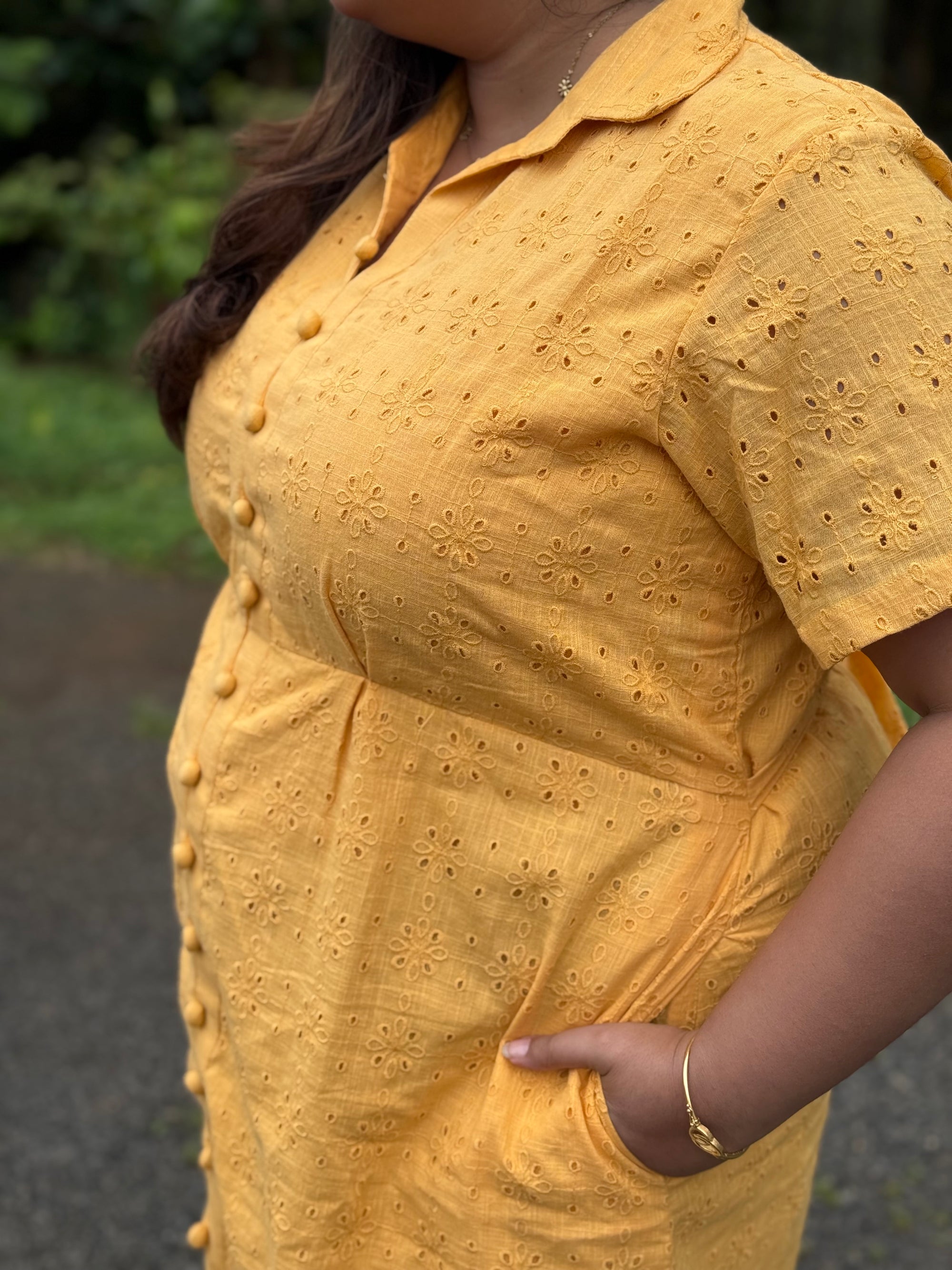 Sunehri Cotton Shirt Dress