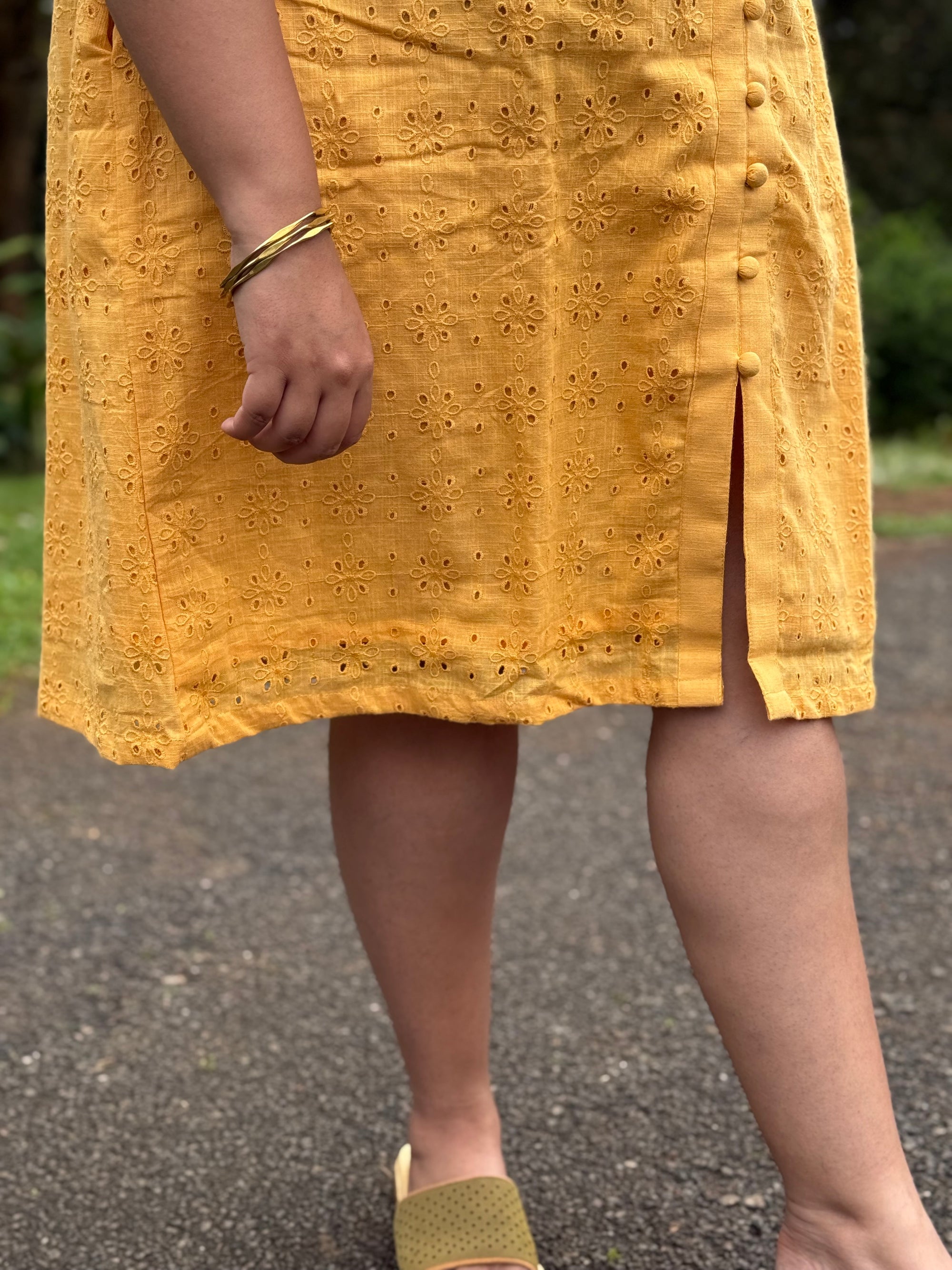Sunehri Cotton Shirt Dress