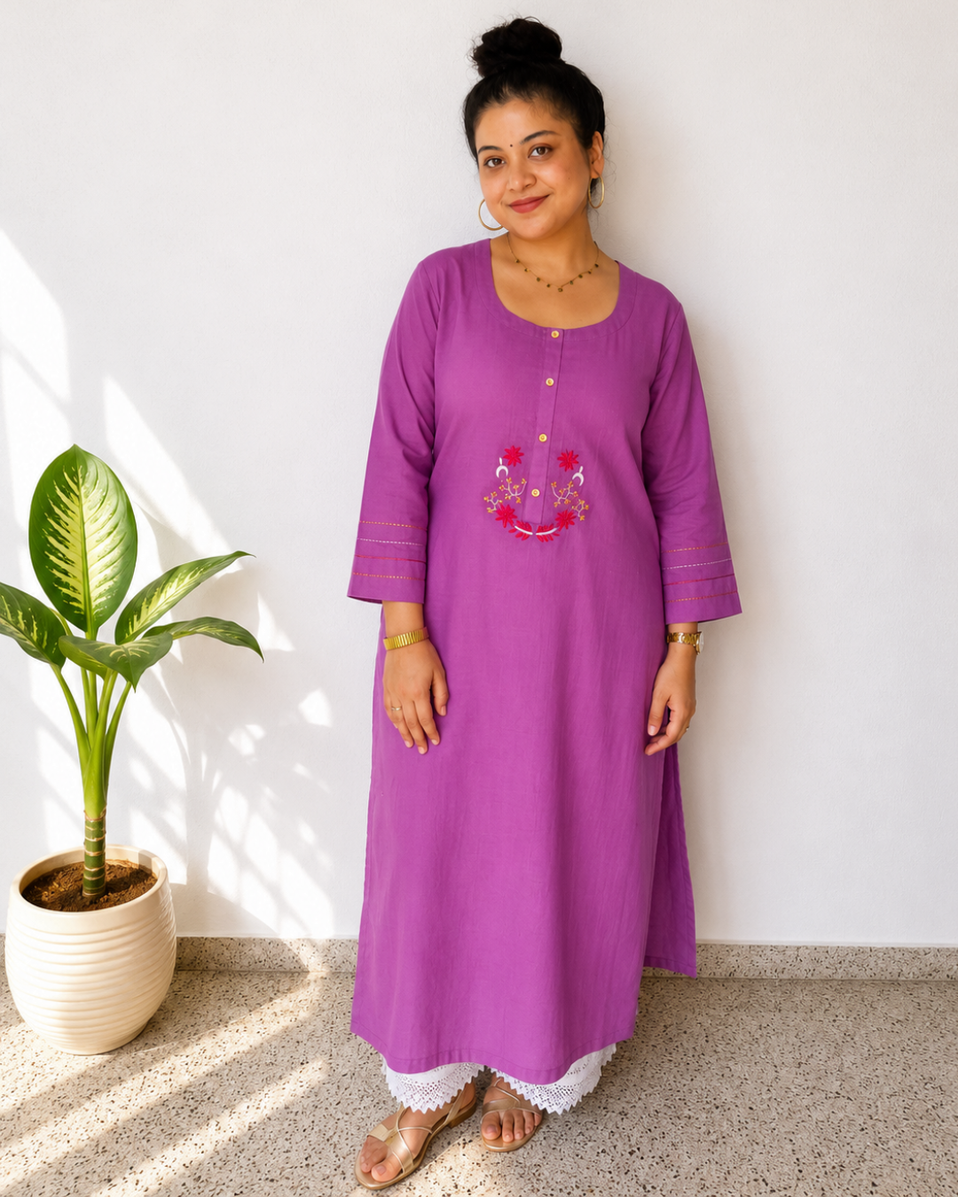 Berry Bliss Cotton Kurti