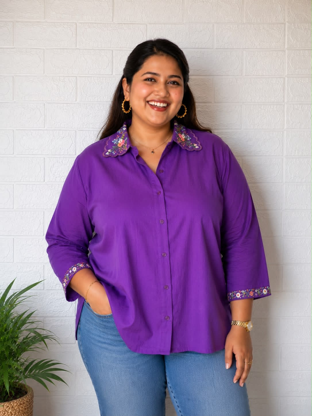 Petal Poetry Cotton Shirt