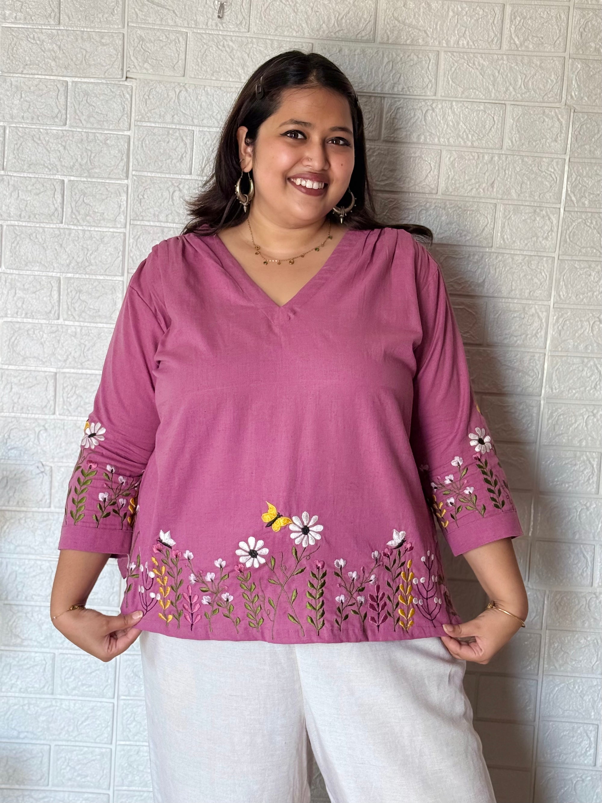 Garden Pink Cotton Top (Preorder)
