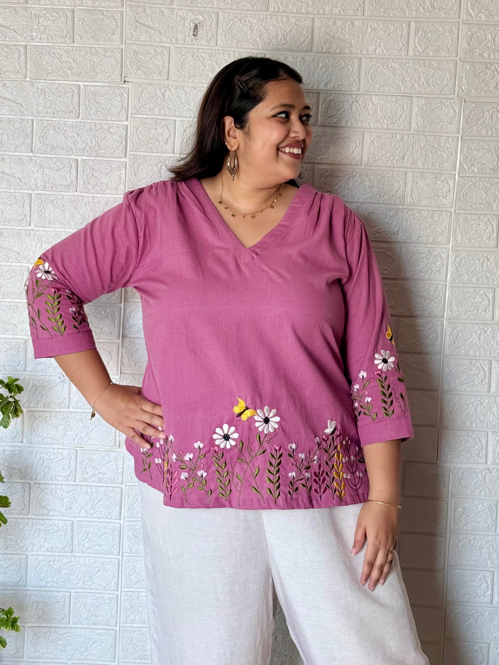Garden Pink Cotton Top (Preorder)