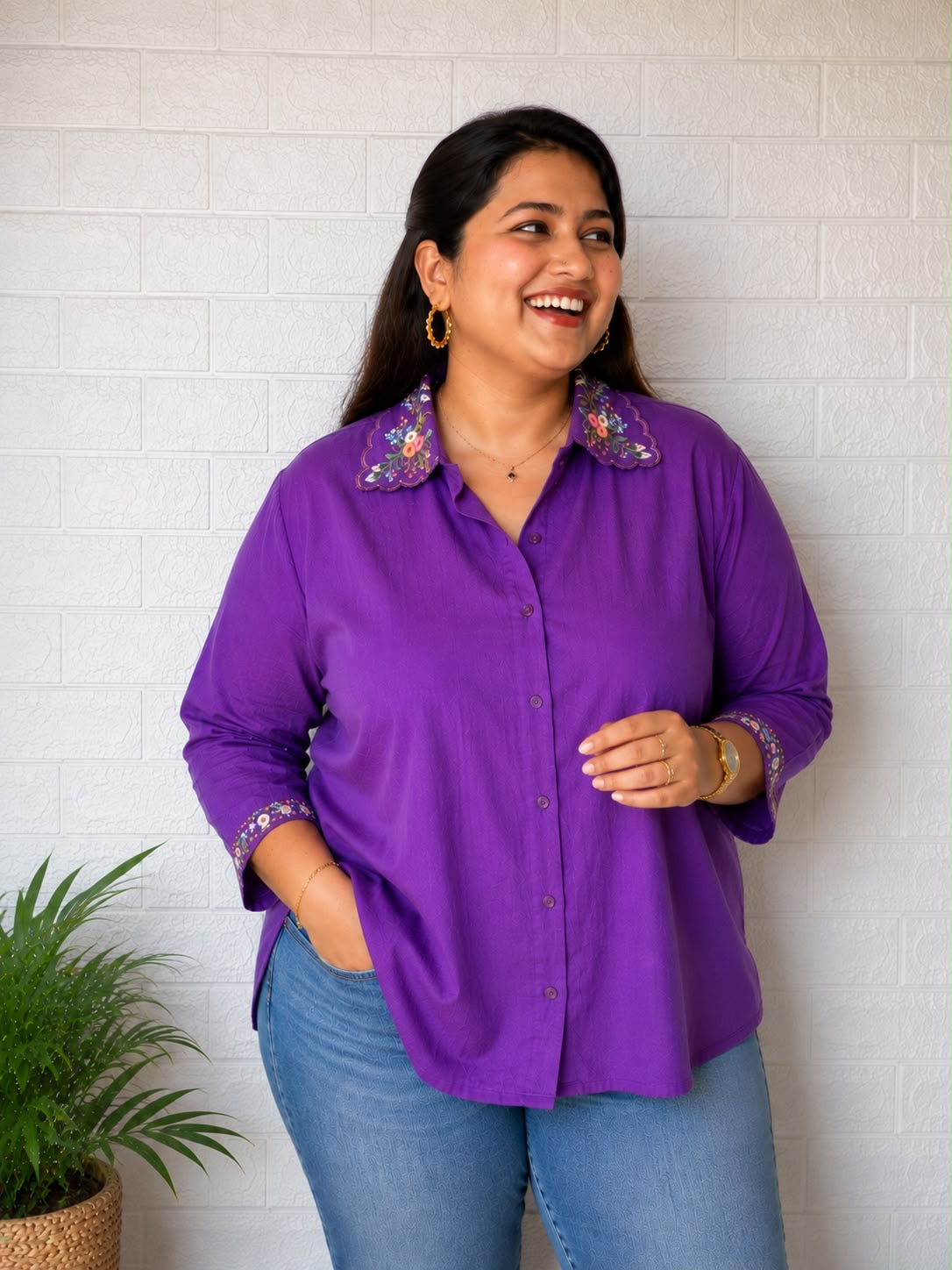 Petal Poetry Cotton Shirt