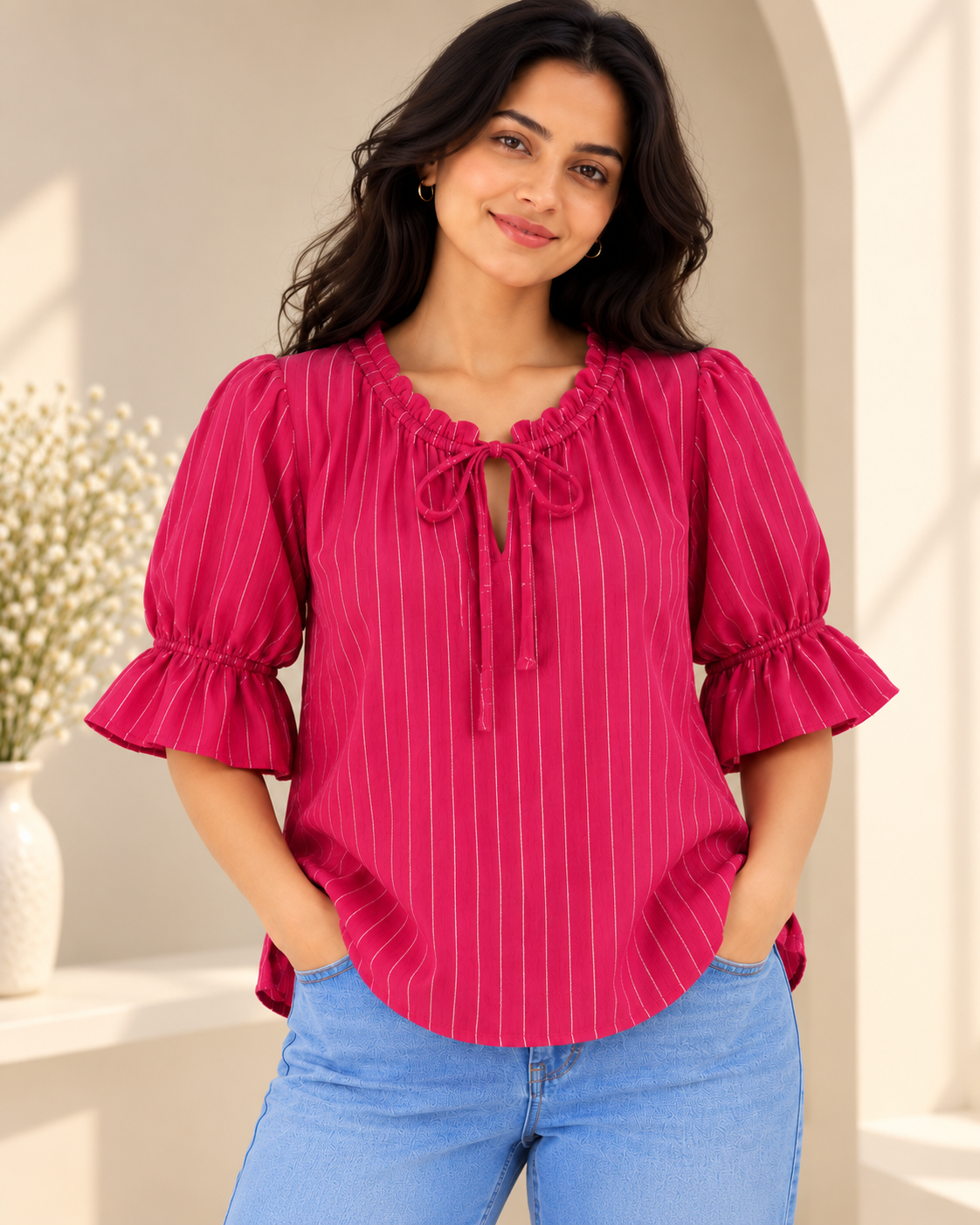 Ribbon Cotton Top