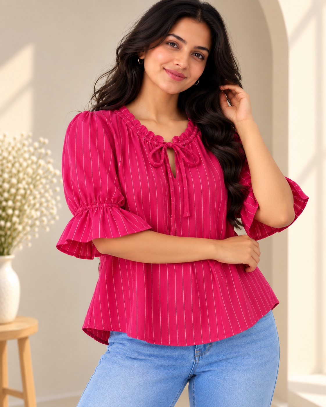 Ribbon Cotton Top