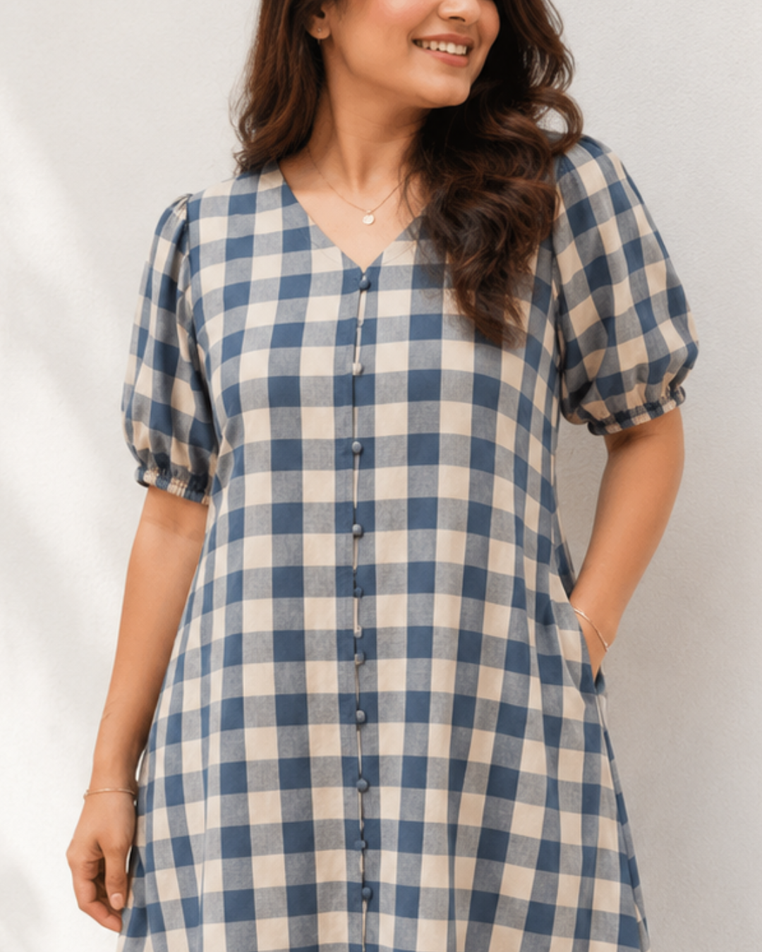 Ocean Breeze Gingham Dress